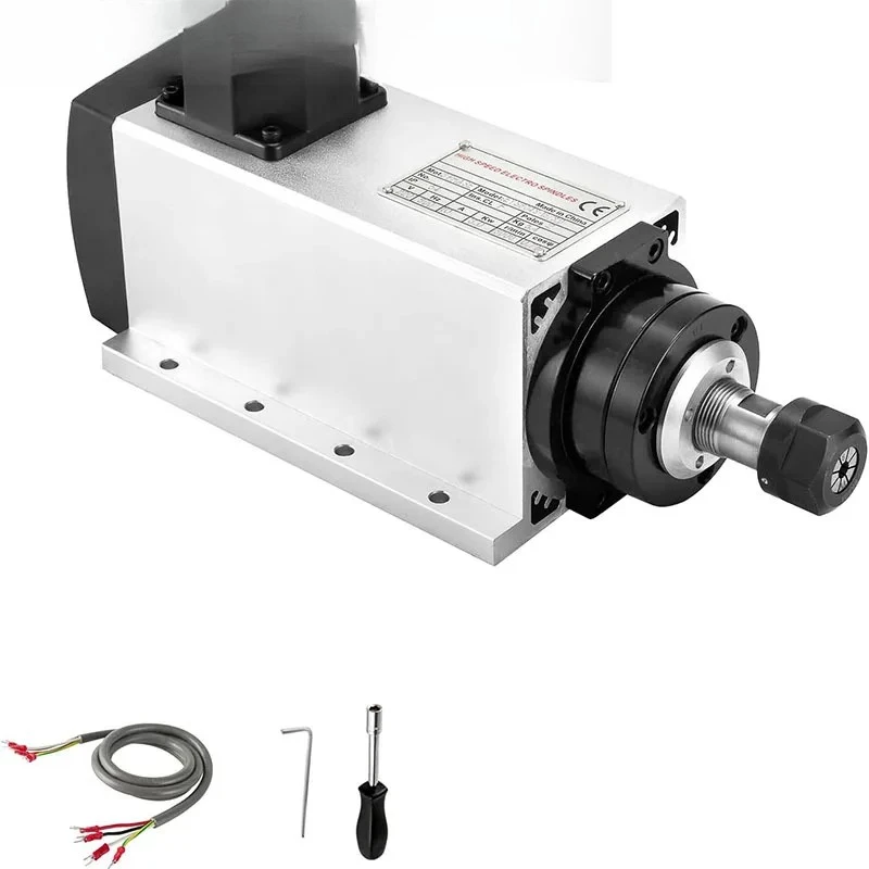 Square Air Cooled Spindle Motor 220V 2.2KW ER20 Collets 4 Bearings High Speed for Engraving Milling Grind
Square Air Cooled Spindle Motor 220V 2.2KW ER20 Collets 4 Bearings High Speed for Engraving Milling Grind