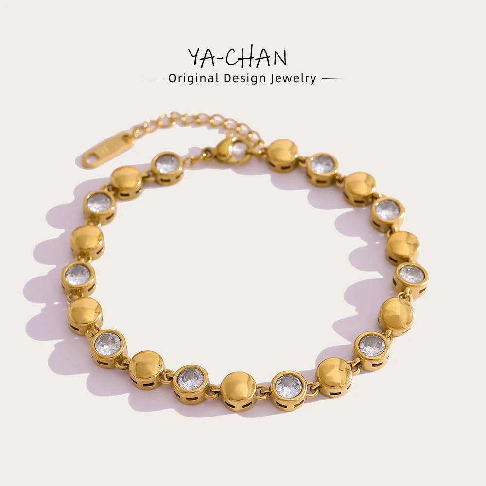 YACHAN Luxury Cubic Zirconia Stainless Steel Beaded Bracelet for Women Exquisite Chic 18K Gold Plated Waterproof Jewelry
YACHAN Luxury Cubic Zirconia Stainless Steel Beaded Bracelet for Women Exquisite Chic 18K Gold Plated Waterproof Jewelry