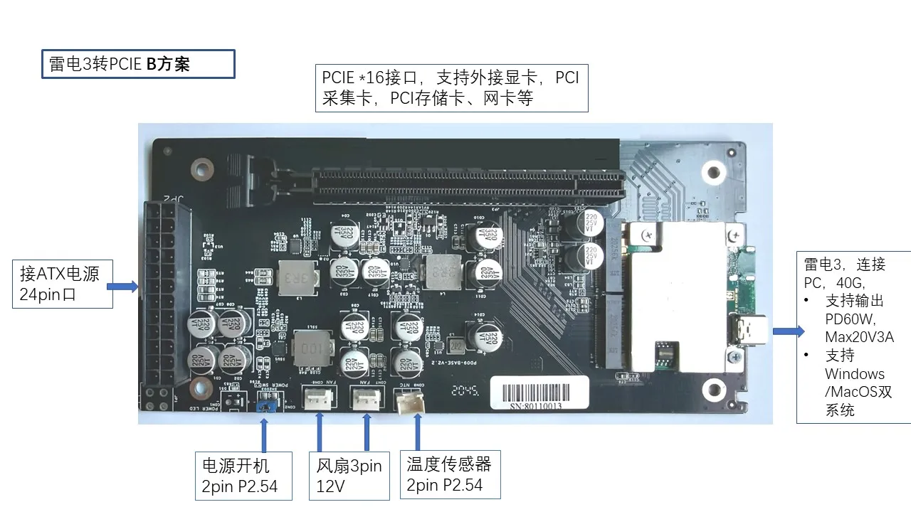 Thunderbolt 3 to PCIE Thunderbolt 3 Graphics Dock MX9816C Notebook Graphics Expansion Dock
Thunderbolt 3 to PCIE Thunderbolt 3 Graphics Dock MX9816C Notebook Graphics Expansion Dock