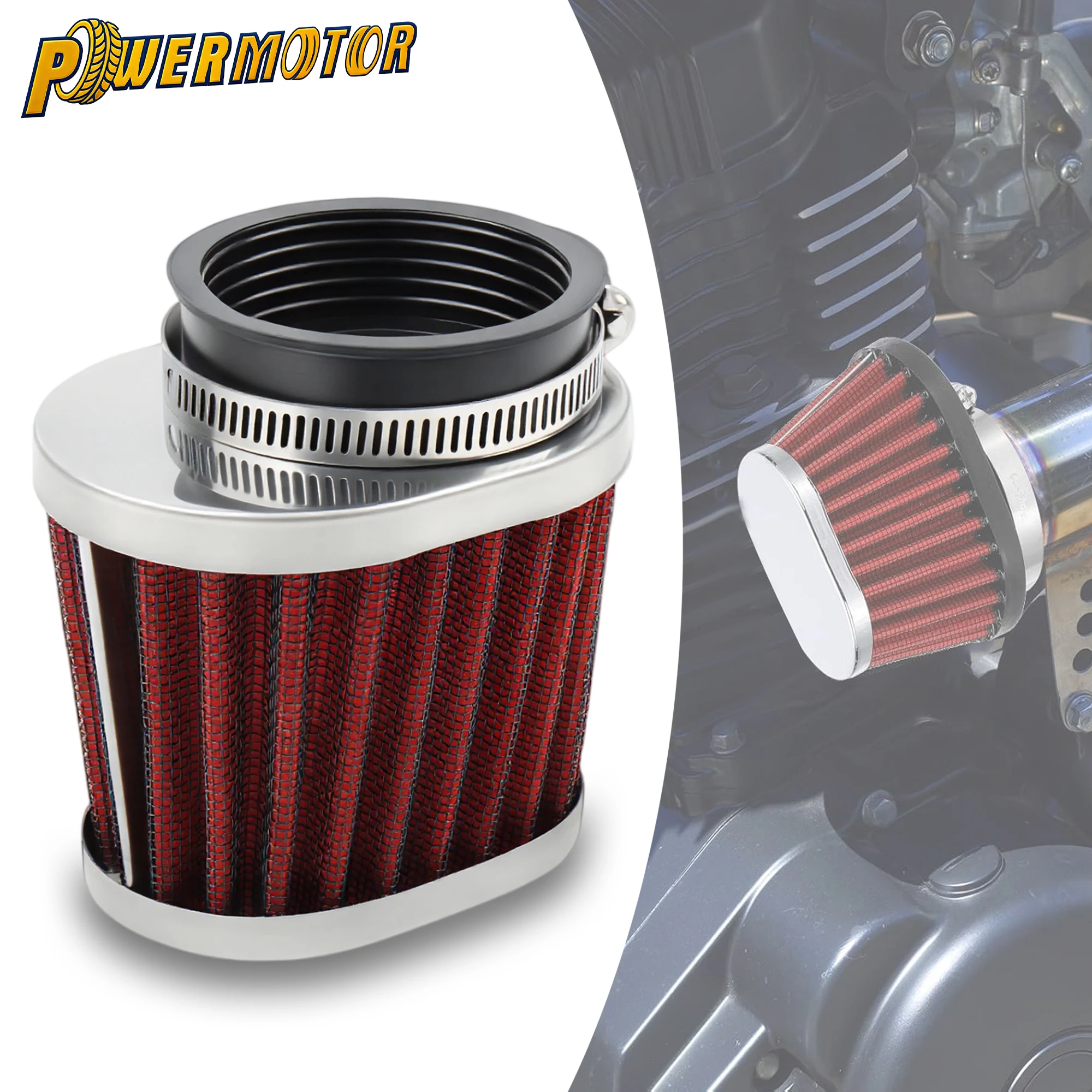 44 48 50 52 54 60mm Motorcycle High Flow Air Filter Washable Reusable Air Intake Filter Accessories For ATV Dirt Bike Scooter
44 48 50 52 54 60mm Motorcycle High Flow Air Filter Washable Reusable Air Intake Filter Accessories For ATV Dirt Bike Scooter