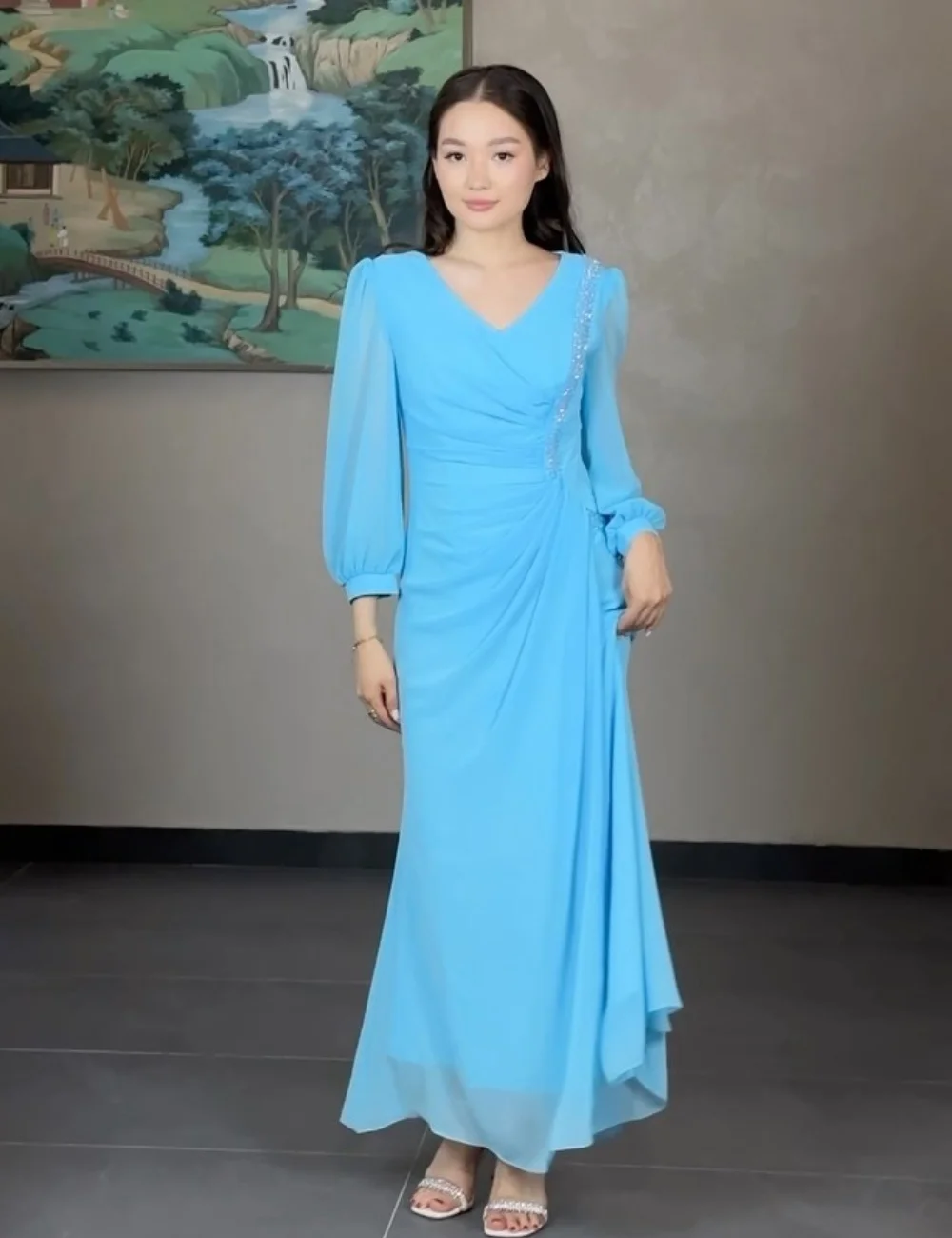 Customized Sizes Available Chiffon Sequined Ruched A-line V-neck Midi Dresses Prom Dresses Intricate Matching Exquisite Modern
Customized Sizes Available Chiffon Sequined Ruched A-line V-neck Midi Dresses Prom Dresses Intricate Matching Exquisite Modern