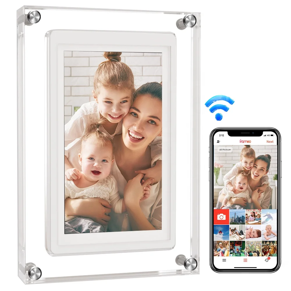 New Arrival 5 Inch 720x1080 IPS LCD Touch Screen Smart WiFi Acrylic Digital Photo Frame, 32GB of RAM
New Arrival 5 Inch 720x1080 IPS LCD Touch Screen Smart WiFi Acrylic Digital Photo Frame, 32GB of RAM
