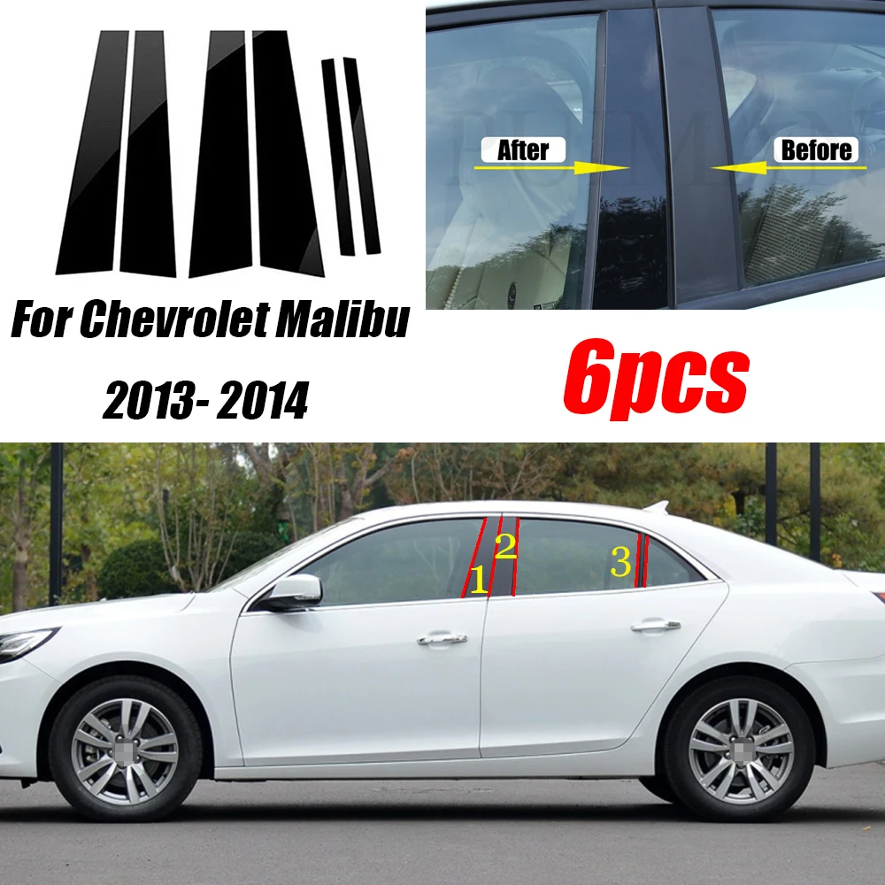 6PCS Black Car Door Window Column BC Pillar Post Trim PC Sticker Accessories Fit For Chevrolet Malibu 2013 - 2014
6PCS Black Car Door Window Column BC Pillar Post Trim PC Sticker Accessories Fit For Chevrolet Malibu 2013 - 2014