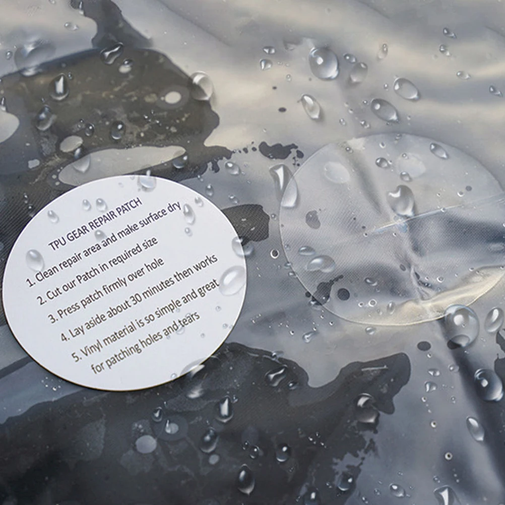 5pcs Waterproof Tpu Repair Patches Clear Self-Adhesive Sticker For Tent Raincoat Inflatable Boat Swim Mattress
5pcs Waterproof Tpu Repair Patches Clear Self-Adhesive Sticker For Tent Raincoat Inflatable Boat Swim Mattress