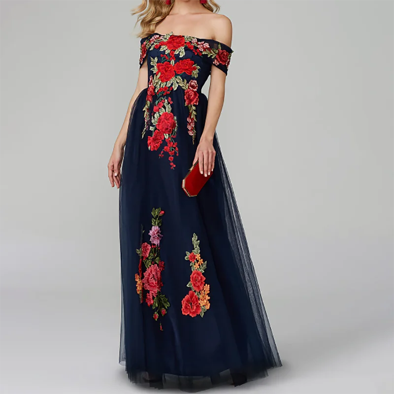 Customized A-Line Floral Evening Dress Off Shoulder dresses for special occasions Embroidery Appliques Prom Gowns Party dress
Customized A-Line Floral Evening Dress Off Shoulder dresses for special occasions Embroidery Appliques Prom Gowns Party dress