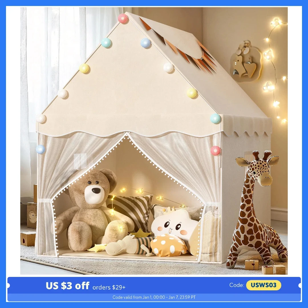 EagleStone Play Tent: Star Light, Padded Mat, Neutral, Indoor, Toddlers-Teens (White)
EagleStone Play Tent: Star Light, Padded Mat, Neutral, Indoor, Toddlers-Teens (White)