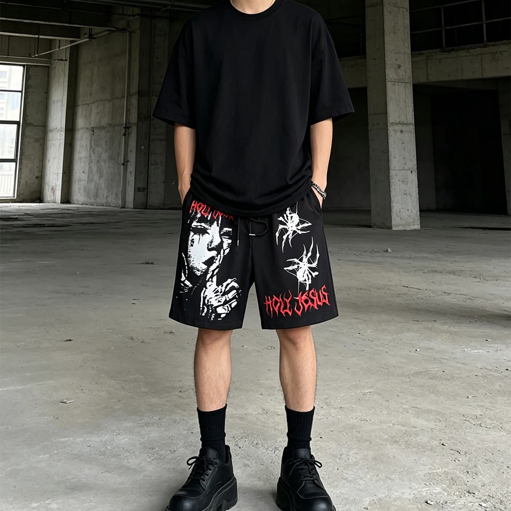 Men'S Shorts with Portrait Patterns and Letter Prints, with Drawstring Waist and Pockets Summer Street Fashion Shorts
Men'S Shorts with Portrait Patterns and Letter Prints, with Drawstring Waist and Pockets Summer Street Fashion Shorts