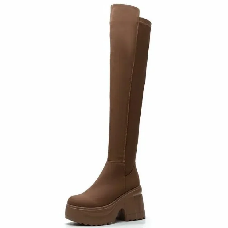 10CM Mictrofiber Cloth Streth Fabric Women Knee High Boots Leather New Autumn Platform Wedge Fashion British Spring Boots Shoes
10CM Mictrofiber Cloth Streth Fabric Women Knee High Boots Leather New Autumn Platform Wedge Fashion British Spring Boots Shoes