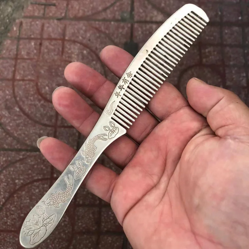 Antique Miscellaneous Items Vintage Distressed White Copper Silver-Plated Hair Comb Prosperity Comb Handicraft Comb
Antique Miscellaneous Items Vintage Distressed White Copper Silver-Plated Hair Comb Prosperity Comb Handicraft Comb