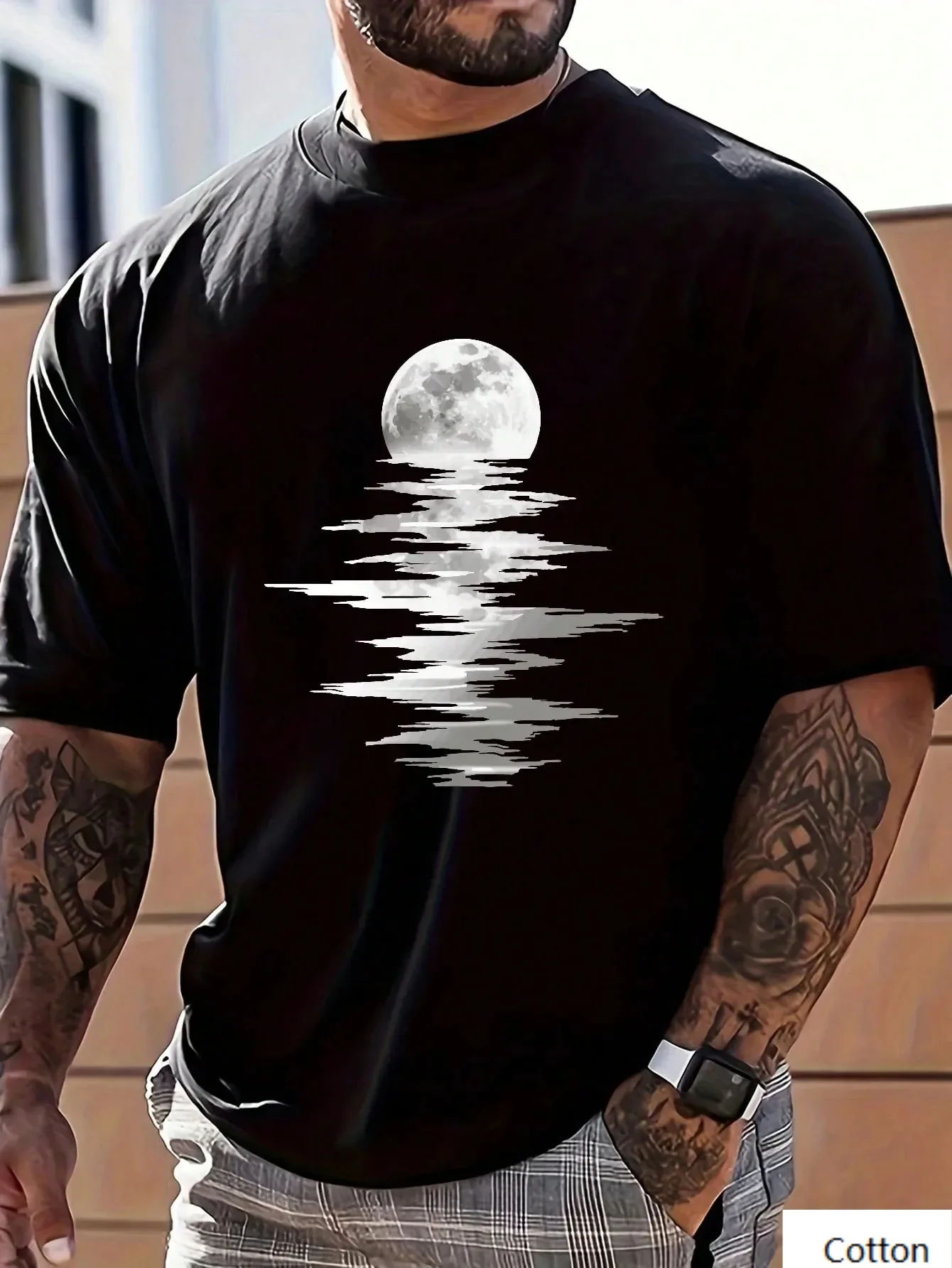 Хлопковая футболка с рисунком лунного отражения, идеально подходит для природы и искусства, брендовая уличная одежда с принтом Aficionados, Новое поступление, футболка S-4XL
Хлопковая футболка с рисунком лунного отражения, идеально подходит для природы и искусства, брендовая уличная одежда с принтом Aficionados, Новое поступление, футболка S-4XL