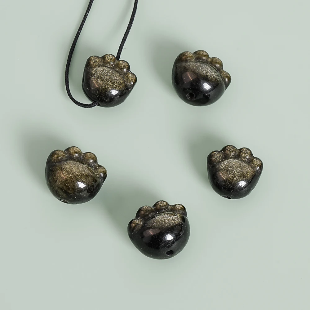 5Pcs Gold Sheen Obsidian Cat Paw Pendant 13MM Golden Black Squishy Paw Charms for DIY Jewelry Making Necklace Accessories
5Pcs Gold Sheen Obsidian Cat Paw Pendant 13MM Golden Black Squishy Paw Charms for DIY Jewelry Making Necklace Accessories