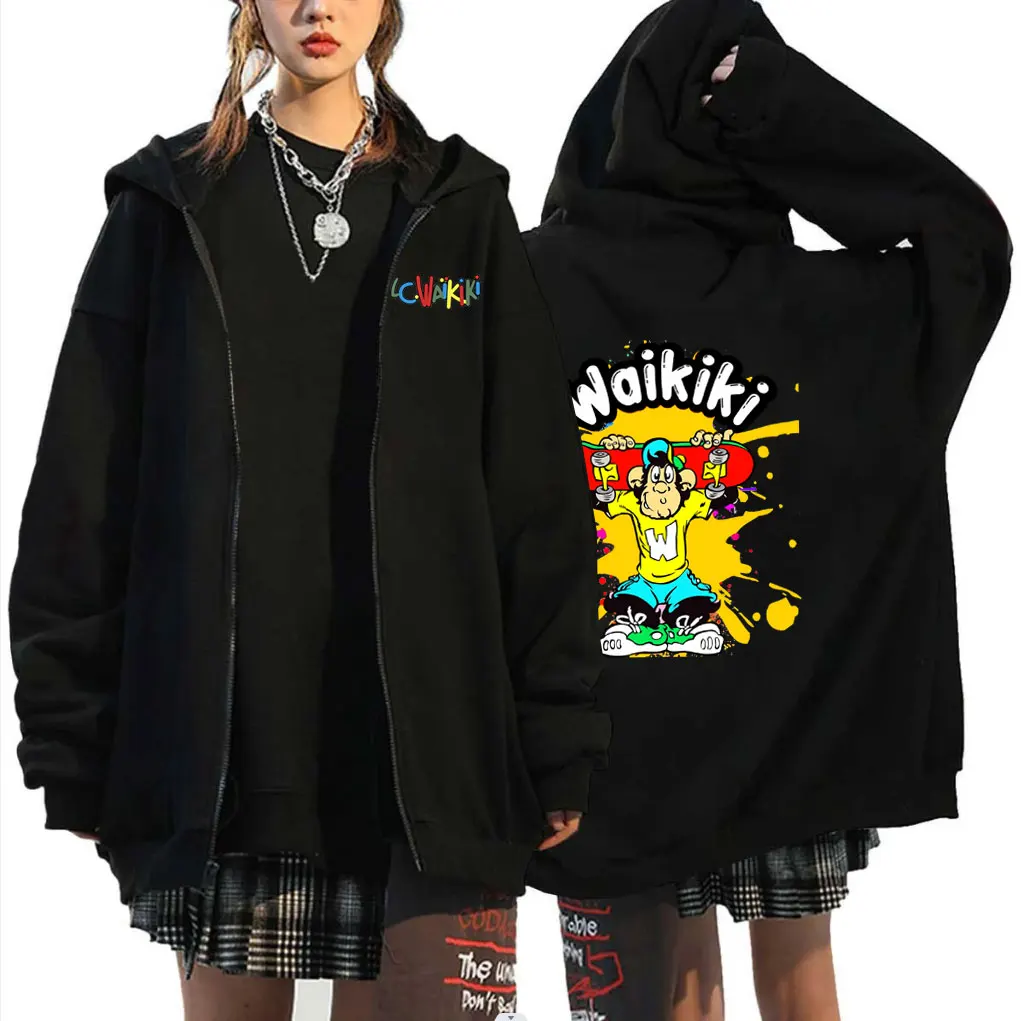 Lc Waikiki Monkey Double Sided Graphic Zipper Hoodie Funny Monkey Playing Skateboard Zip Up Jacket Men Women Fashion Casual Coat
Lc Waikiki Monkey Double Sided Graphic Zipper Hoodie Funny Monkey Playing Skateboard Zip Up Jacket Men Women Fashion Casual Coat