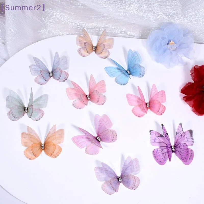 50Pcs 5cm Double-layer Organza Butterfly Appliques With Sparkling Rhinestone DIY Sewing Craft Headband Hair Clip Headwear Decor
50Pcs 5cm Double-layer Organza Butterfly Appliques With Sparkling Rhinestone DIY Sewing Craft Headband Hair Clip Headwear Decor