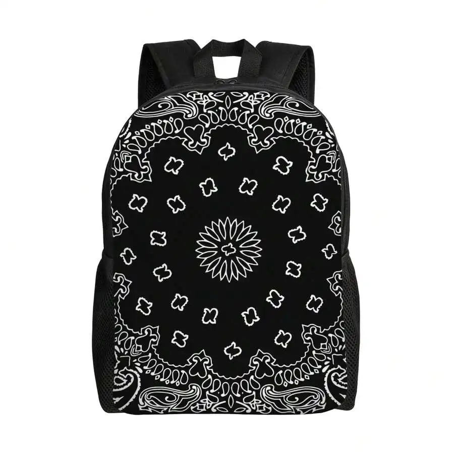 Black Bandana Print Backpack For Commuting Travel Casual Unisex
Black Bandana Print Backpack For Commuting Travel Casual Unisex
