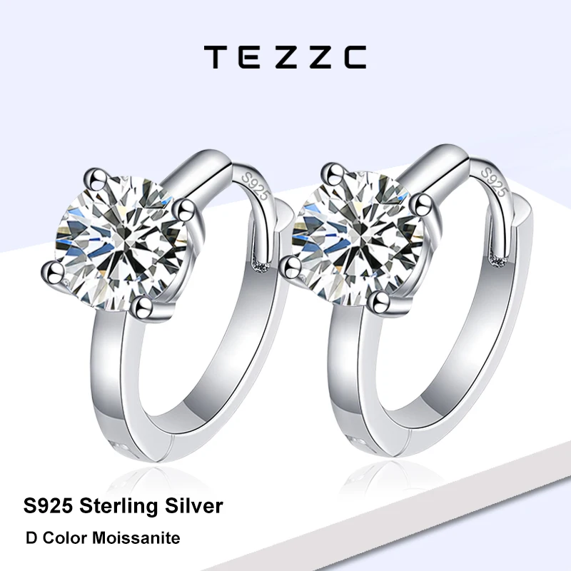 Tezzc 1CT D Color Moissanite Hoop Earrings For Women With Certificate 925 Sterling Silver Ear Clasps Buckle Fine Jewerly Gifts
Tezzc 1CT D Color Moissanite Hoop Earrings For Women With Certificate 925 Sterling Silver Ear Clasps Buckle Fine Jewerly Gifts