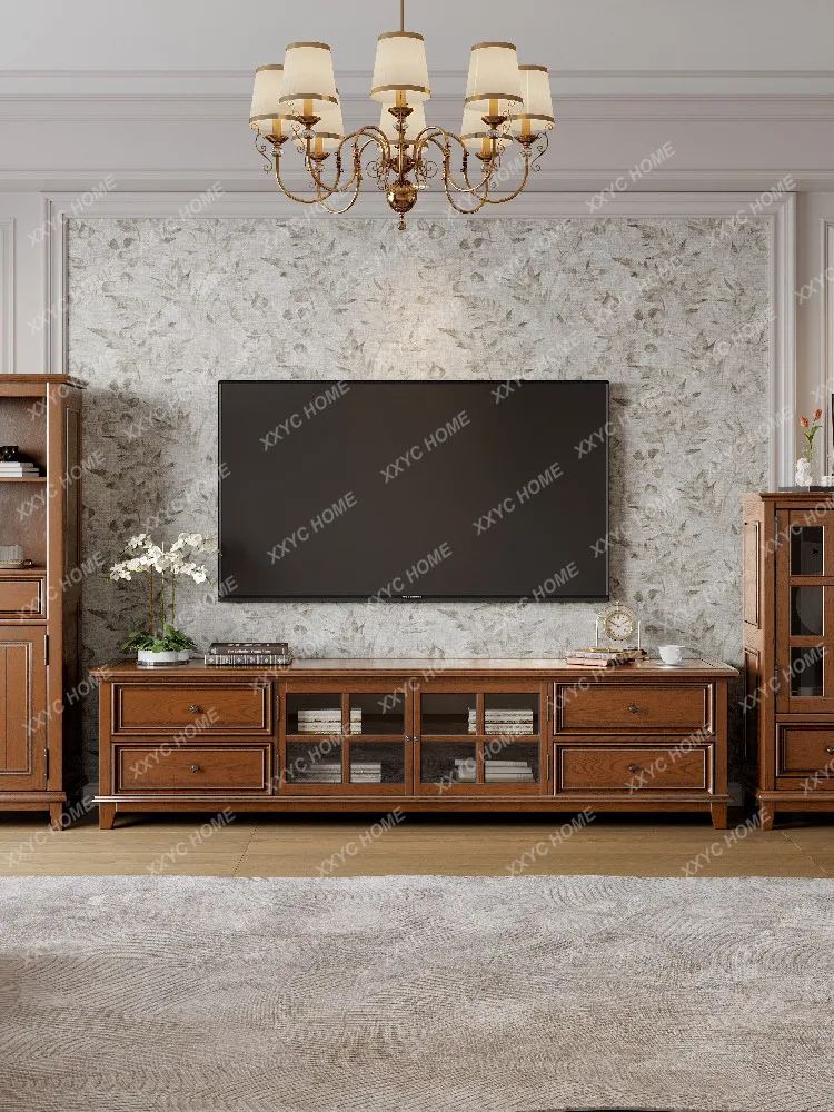 Solid wood TV cabinet Simple small apartment Living room floor cabinet Furniture Country TV cabinet
Solid wood TV cabinet Simple small apartment Living room floor cabinet Furniture Country TV cabinet
