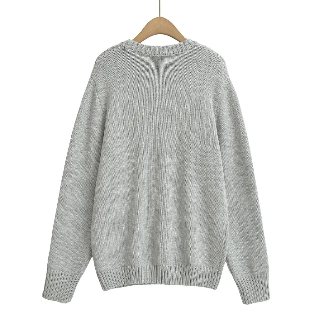 Women's French Style Retro Thick Knitted Long Sleeve Sweater Warm Base Top Solid Color round Neck Loose Fit Autumn Winter New
Women's French Style Retro Thick Knitted Long Sleeve Sweater Warm Base Top Solid Color round Neck Loose Fit Autumn Winter New