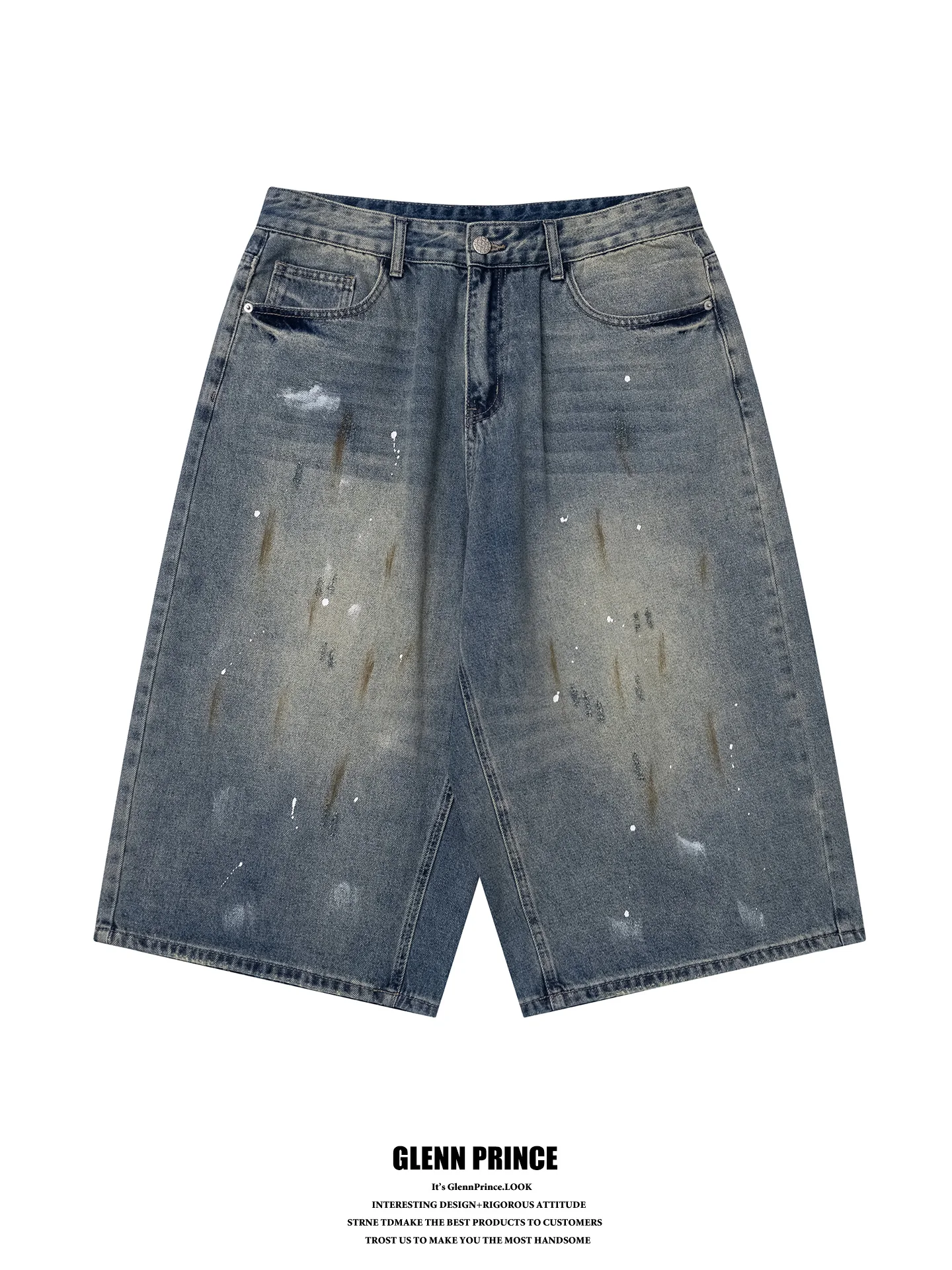 Retro American Washed Distressed Denim Shorts Men Summer Street Couple Wide Leg Seven Parts Cotton Polyester Blend Jeans
Retro American Washed Distressed Denim Shorts Men Summer Street Couple Wide Leg Seven Parts Cotton Polyester Blend Jeans