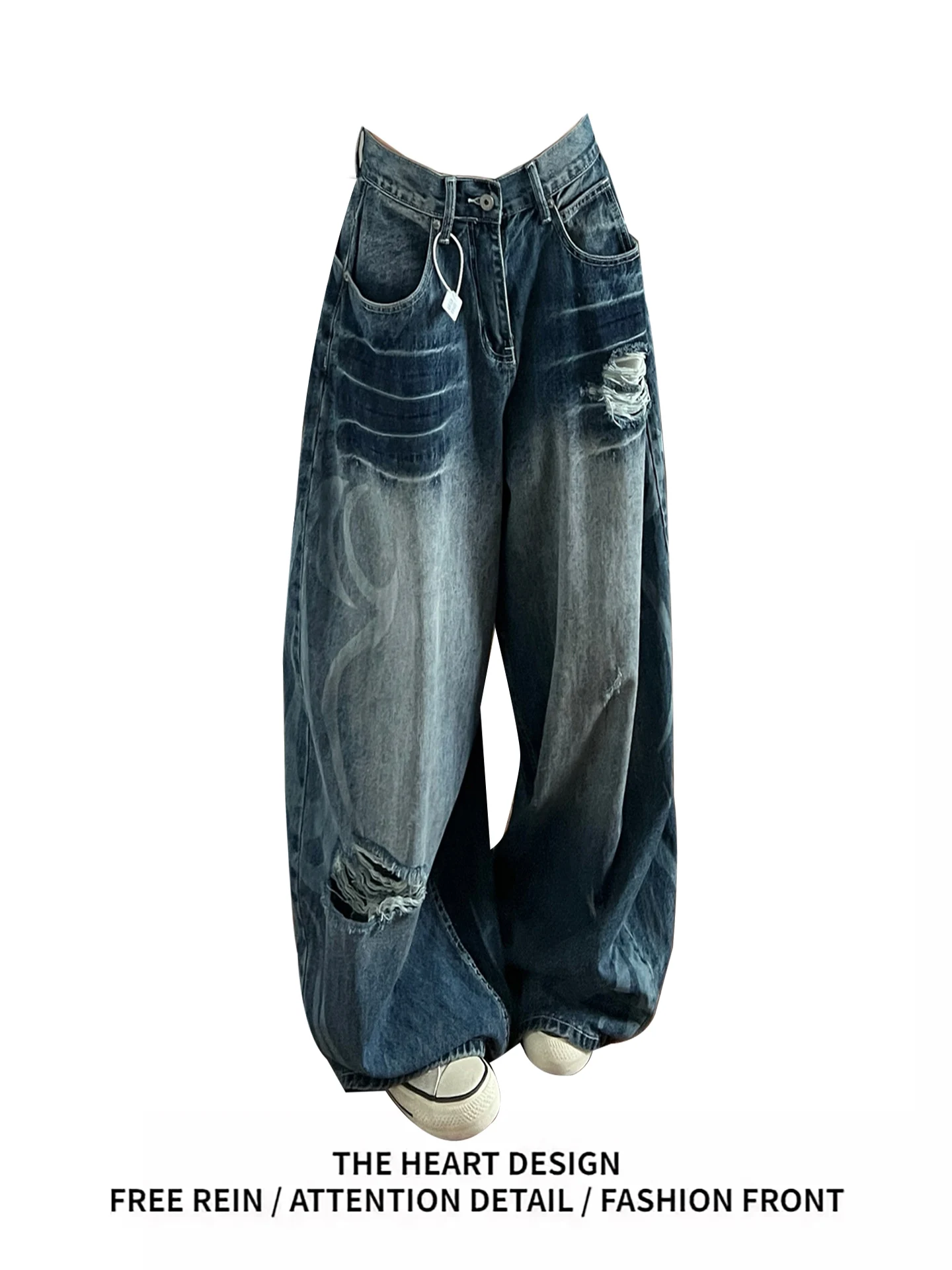 Retro American Waed Denim Jeans Women's Spring Straight Casual Loose Fit High Waist Knife Hole Cotton Blend Comfortable
Retro American Waed Denim Jeans Women's Spring Straight Casual Loose Fit High Waist Knife Hole Cotton Blend Comfortable