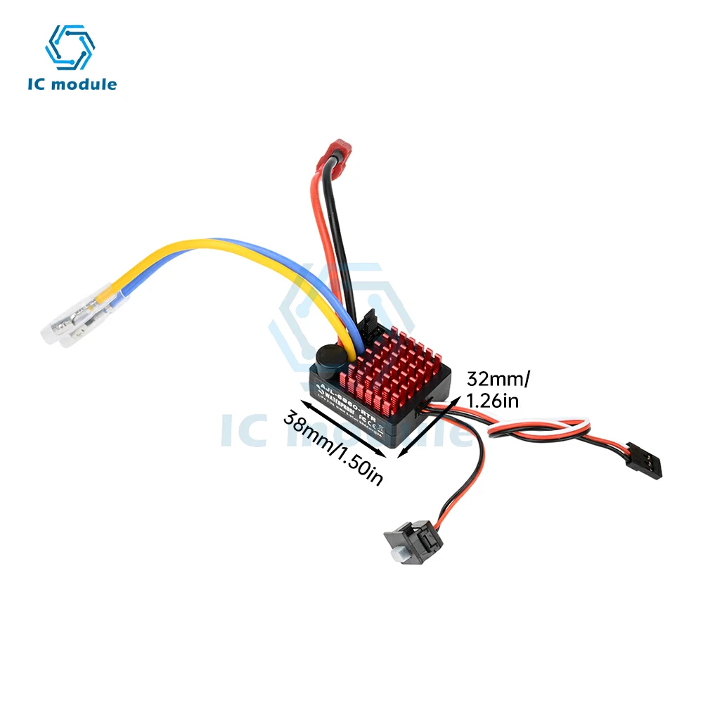 60A Electronic Speed Controller Brushed ESC for 1/10 Scale RC Climbing Vehicle Crawler Boat SCX10 TRX4 D90 MST CFX EX86100
60A Electronic Speed Controller Brushed ESC for 1/10 Scale RC Climbing Vehicle Crawler Boat SCX10 TRX4 D90 MST CFX EX86100