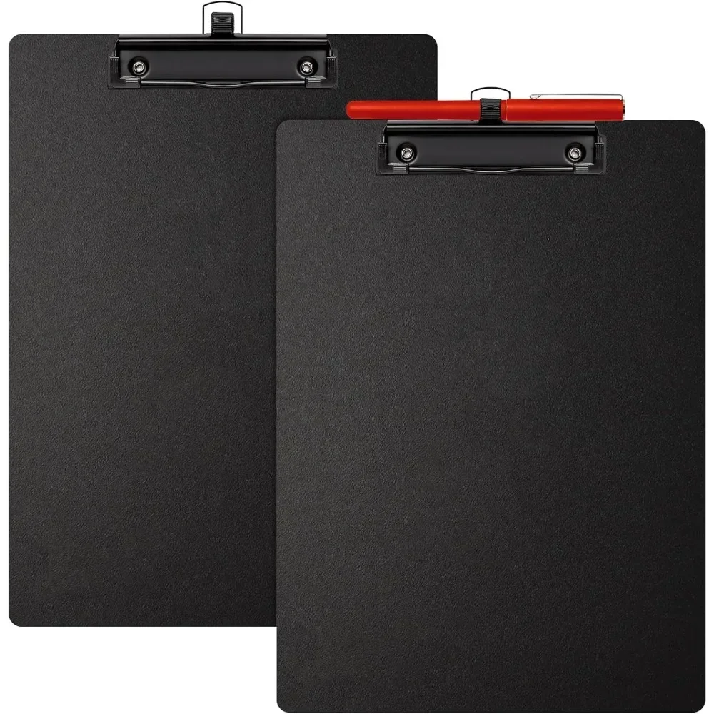 Black A4 letter size clipboard with pen holder. Black clipboard with little clips
Black A4 letter size clipboard with pen holder. Black clipboard with little clips