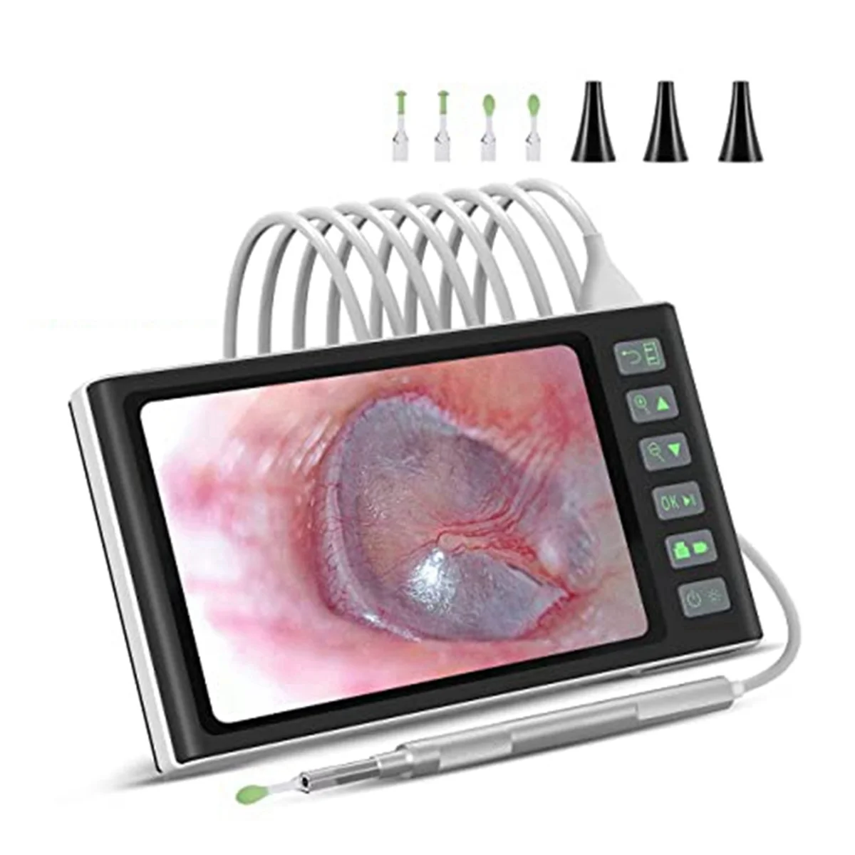 Digital Otoscope with 7-Inch Screen, Ear Camera, Visual Ear Scoop Supports Photo Snapshots and Video Recording,
Digital Otoscope with 7-Inch Screen, Ear Camera, Visual Ear Scoop Supports Photo Snapshots and Video Recording,