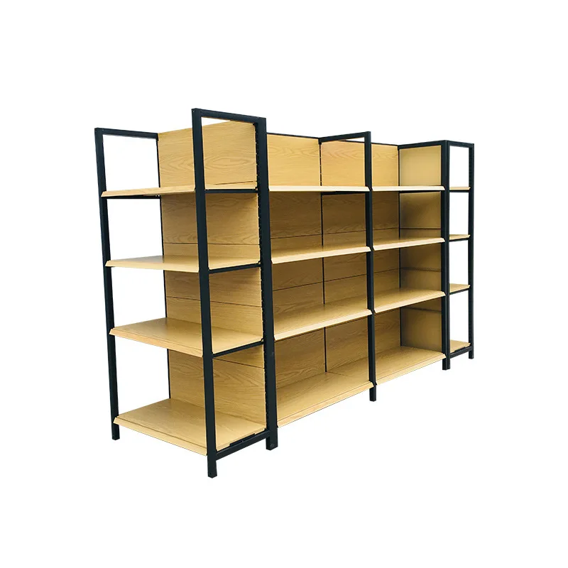 Supermarket shelf display shelf, wood grain four-column single-sided double-sided multi-layer stationery
Supermarket shelf display shelf, wood grain four-column single-sided double-sided multi-layer stationery