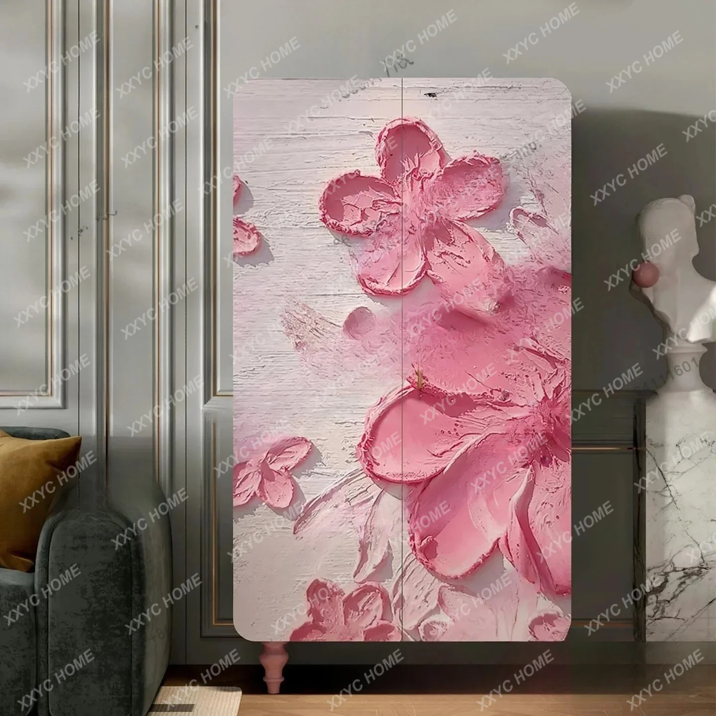Cream wind, flower solid wood bedroom wardrobe romantic pink hotel bed and breakfast room storage cabinet
Cream wind, flower solid wood bedroom wardrobe romantic pink hotel bed and breakfast room storage cabinet