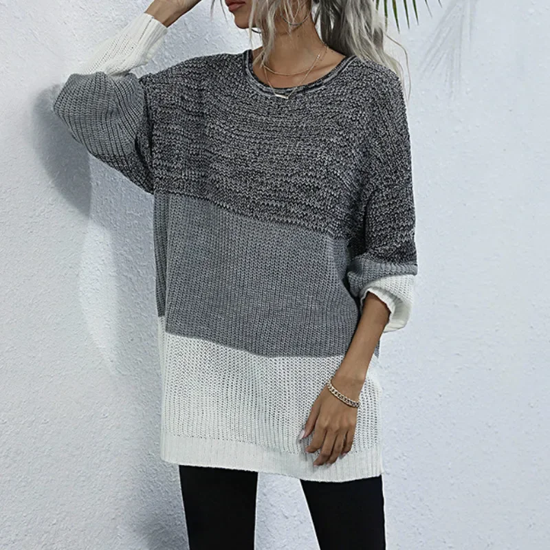 Loose Color Block Sweater 2024 Autumn and Winter Women's Knitted Pullover O-neck Long Pullover Women's Clothing
Loose Color Block Sweater 2024 Autumn and Winter Women's Knitted Pullover O-neck Long Pullover Women's Clothing
