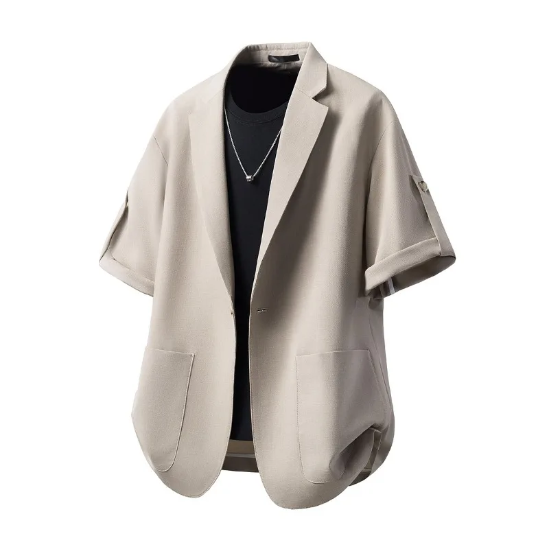 KIDWHXR Man Summer Suit Coat Korean Solid Single-breasted Pocket Men Blazer Loose Short Sleeve Business Casual Male Outerwear
KIDWHXR Man Summer Suit Coat Korean Solid Single-breasted Pocket Men Blazer Loose Short Sleeve Business Casual Male Outerwear