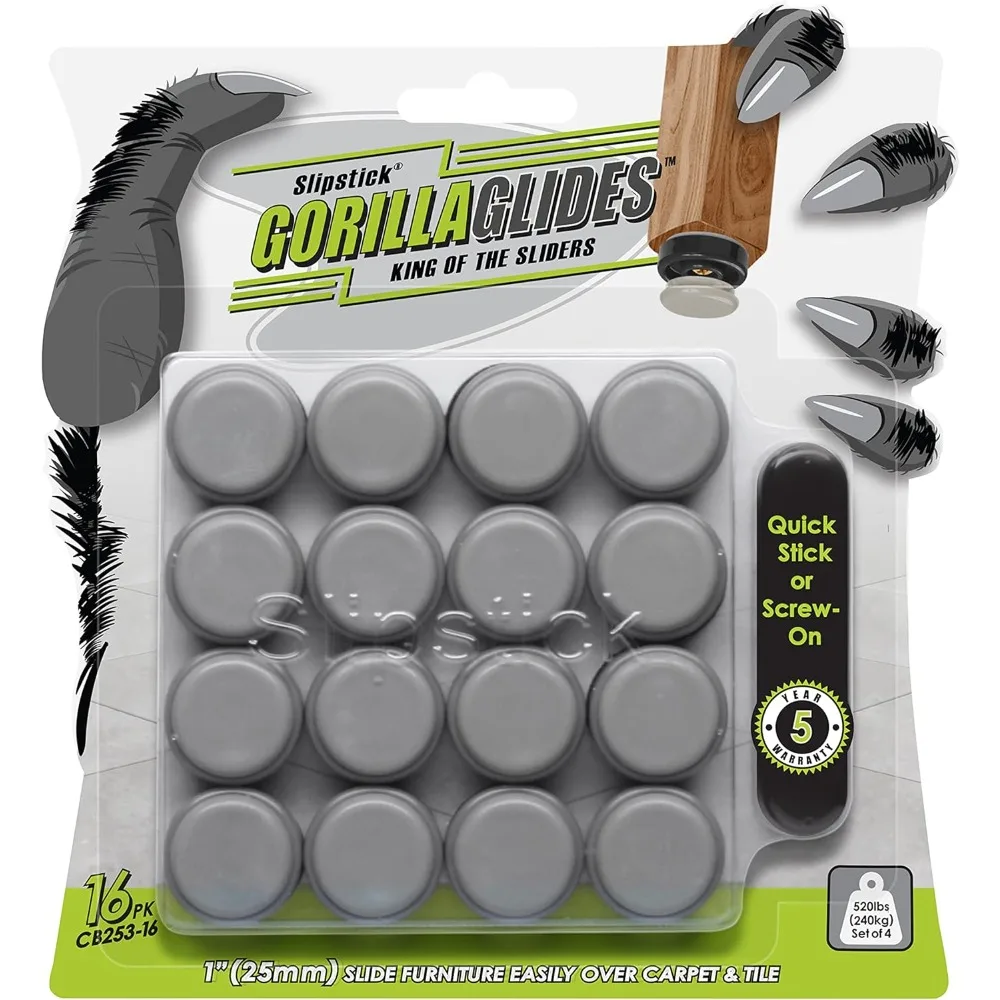 1 Inch Chair Sliders/Furniture Floor Protectors (16 Furniture Glides) Self-Adhesive Screw On Chair Glides for Slid
1 Inch Chair Sliders/Furniture Floor Protectors (16 Furniture Glides) Self-Adhesive Screw On Chair Glides for Slid