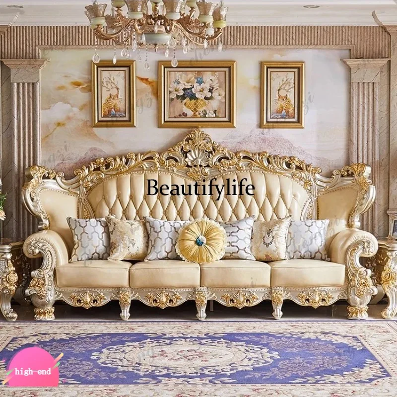 R134 L181 Elegant Couch Living Room Sofa Genuine Leather Solid Wood Living Room Sofa Elegant Lounge Europe Apartment Divano Room
R134 L181 Elegant Couch Living Room Sofa Genuine Leather Solid Wood Living Room Sofa Elegant Lounge Europe Apartment Divano Room