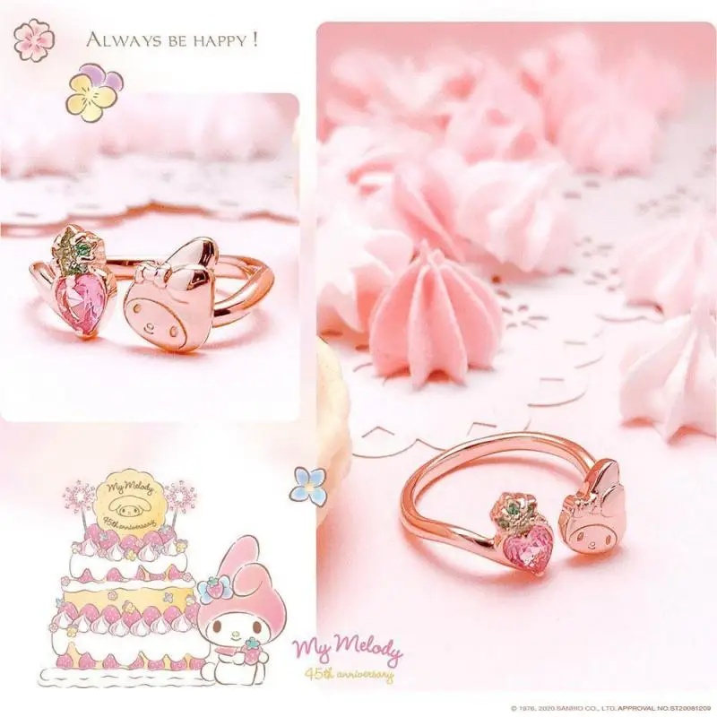 Sanrio My Melody Sweet Кольцо принцесса Прекрасная Клубника Кристалл S925 Серебряное кольцо Kawaii нежное кольцо подарки друзьям
Sanrio My Melody Sweet Кольцо принцесса Прекрасная Клубника Кристалл S925 Серебряное кольцо Kawaii нежное кольцо подарки друзьям