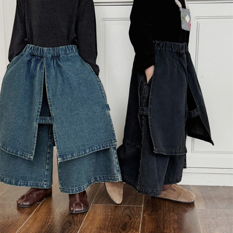 New children's solid color jeans cropped pants for boys and girls, loose irregular skirt pants cropped pants for boys and girls
New children's solid color jeans cropped pants for boys and girls, loose irregular skirt pants cropped pants for boys and girls