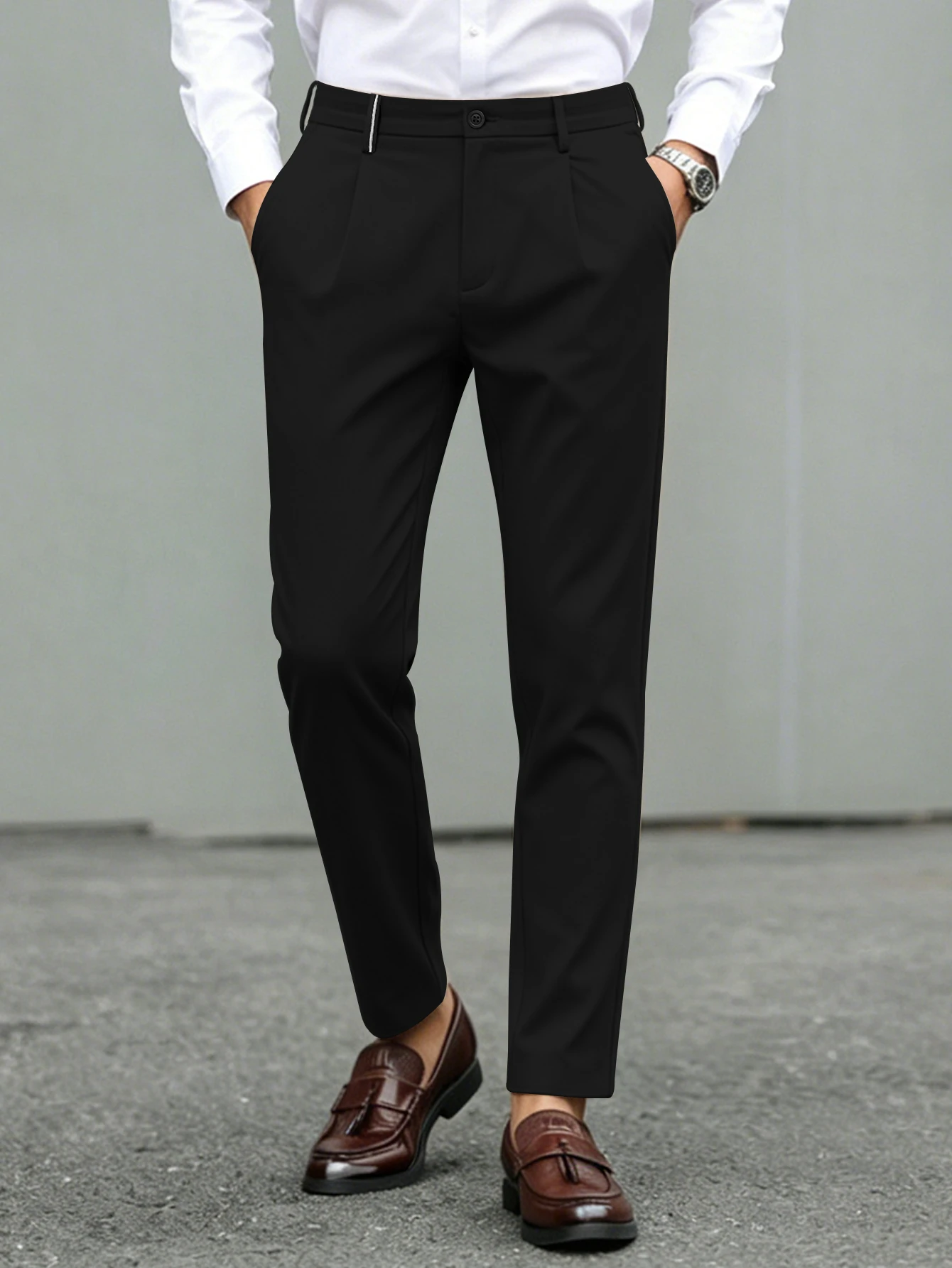 Men Wrinkle Free Stretch Suit Trousers Pleated Ankle Cropped Chino Pants Slim Fit Business Casual Dress Pants Polyester Spandex
Men Wrinkle Free Stretch Suit Trousers Pleated Ankle Cropped Chino Pants Slim Fit Business Casual Dress Pants Polyester Spandex