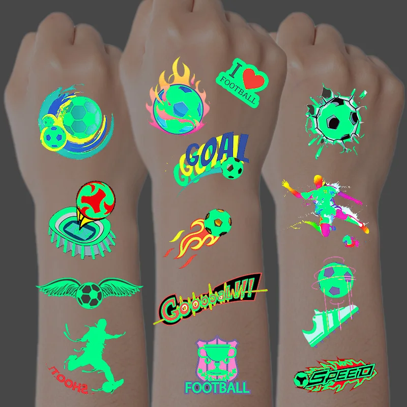 10pcs Football Theme Luminous Tattoo Sticker Kids Temporary Tattoos Boys Soccer Birthday Party Decor Supplies Gifts for Guest
10pcs Football Theme Luminous Tattoo Sticker Kids Temporary Tattoos Boys Soccer Birthday Party Decor Supplies Gifts for Guest