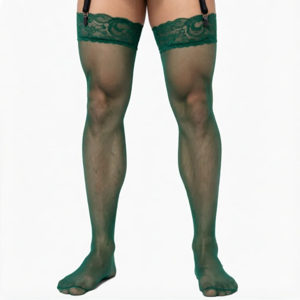 Vintage Men's Dark Green Long Socks Sheer Silky Lace Stockings Coffee Black Grey Blue Color Male Socks 2026 Calcetines Hombres
Vintage Men's Dark Green Long Socks Sheer Silky Lace Stockings Coffee Black Grey Blue Color Male Socks 2026 Calcetines Hombres