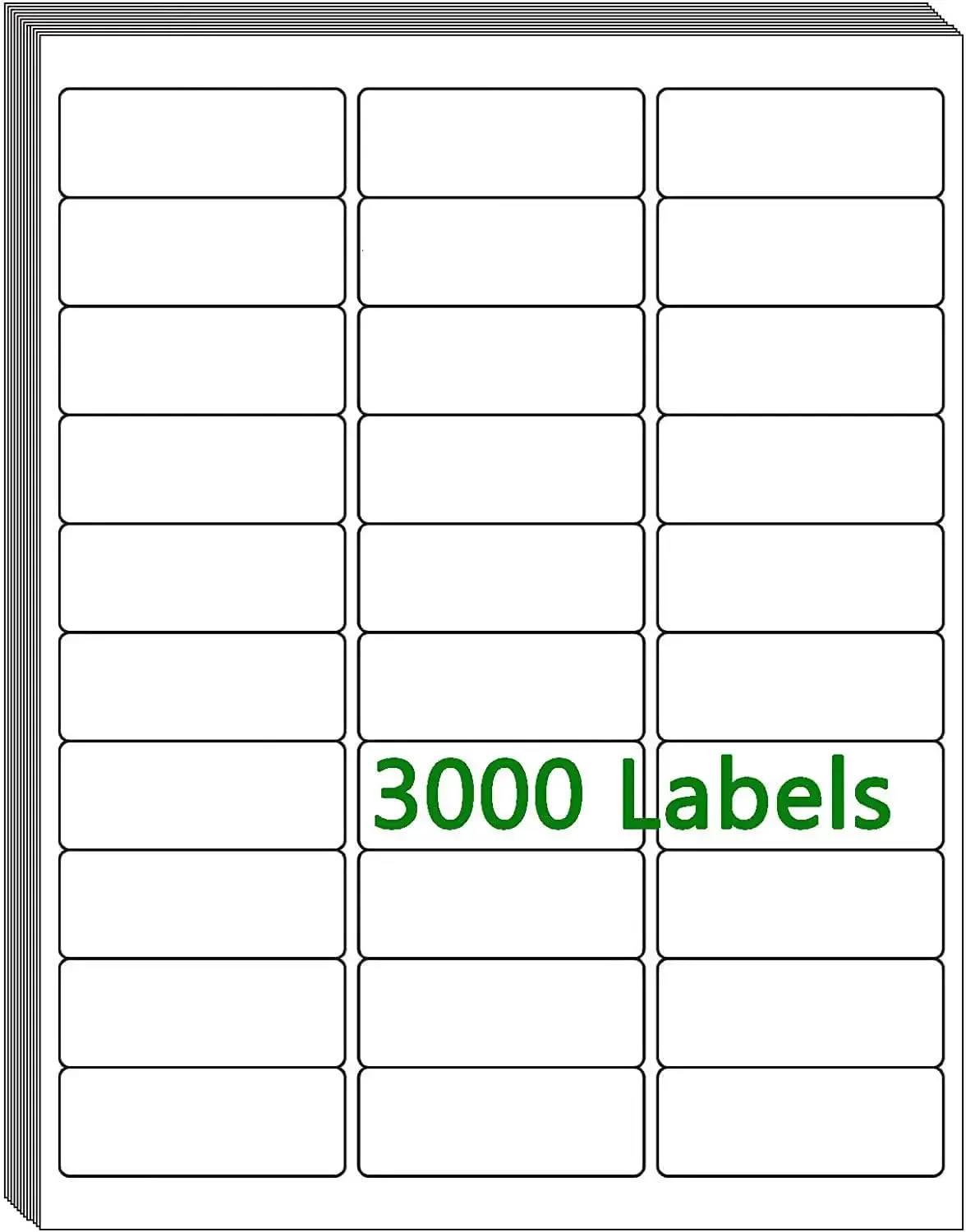 3000 Shipping Labels 1x2-5/8 inch, 30 Per Sheet, White Blank Stickers for Laser/Inkjet Printers
3000 Shipping Labels 1x2-5/8 inch, 30 Per Sheet, White Blank Stickers for Laser/Inkjet Printers