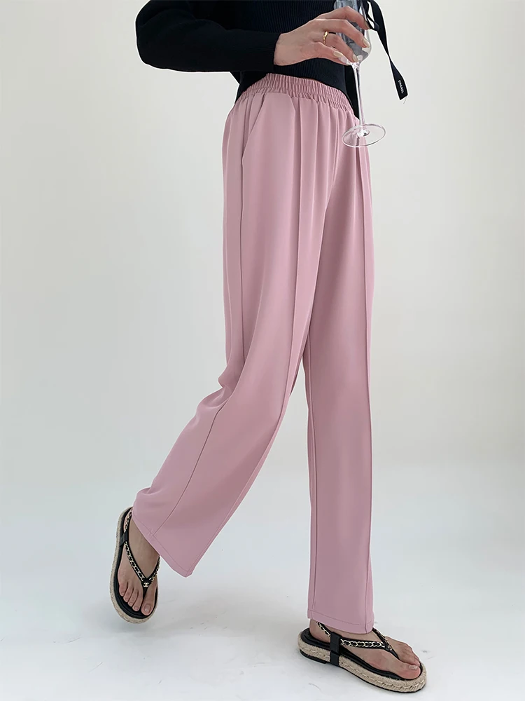 High Waist Wide Leg Casual Pants Women's Floor Length Suit Loose Long Trousers Cool Feeling Summer New Arrival
High Waist Wide Leg Casual Pants Women's Floor Length Suit Loose Long Trousers Cool Feeling Summer New Arrival
