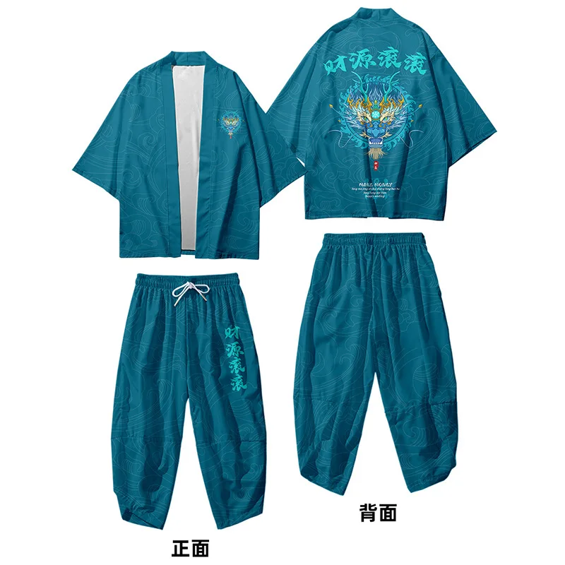 Japanese Traditional Clothing Dragon Print Kimono Pants Men Retro Yukata Asian Fashion Tang Suit Harajuku Hanfu Yukata Jacket
Japanese Traditional Clothing Dragon Print Kimono Pants Men Retro Yukata Asian Fashion Tang Suit Harajuku Hanfu Yukata Jacket