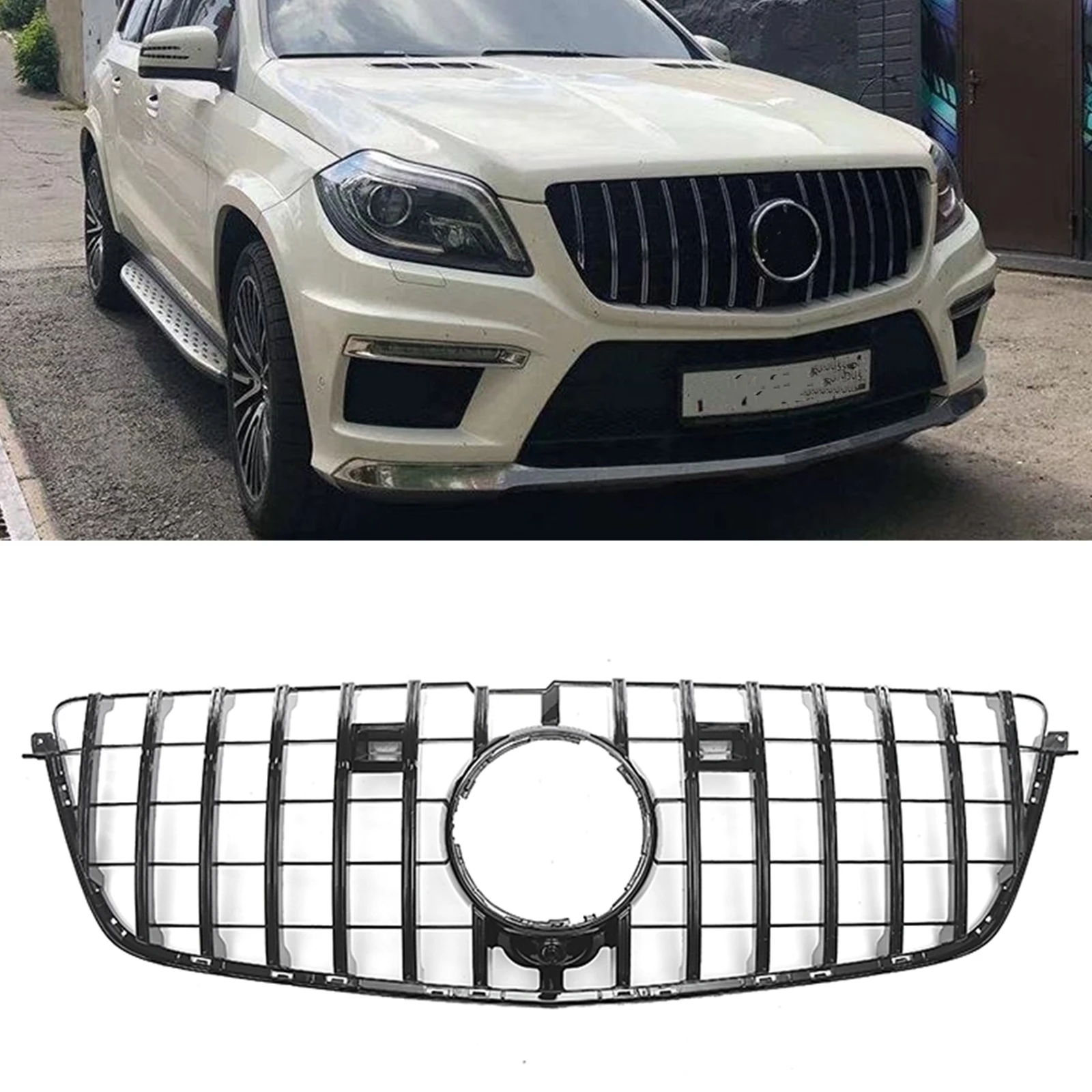 Front Grille For Mercedes-Benz GL Class X166 2013 2014 2015 GL500 GL550 GT Style Grill Black/Silver Upper Bumper Hood Mesh Grid
Front Grille For Mercedes-Benz GL Class X166 2013 2014 2015 GL500 GL550 GT Style Grill Black/Silver Upper Bumper Hood Mesh Grid