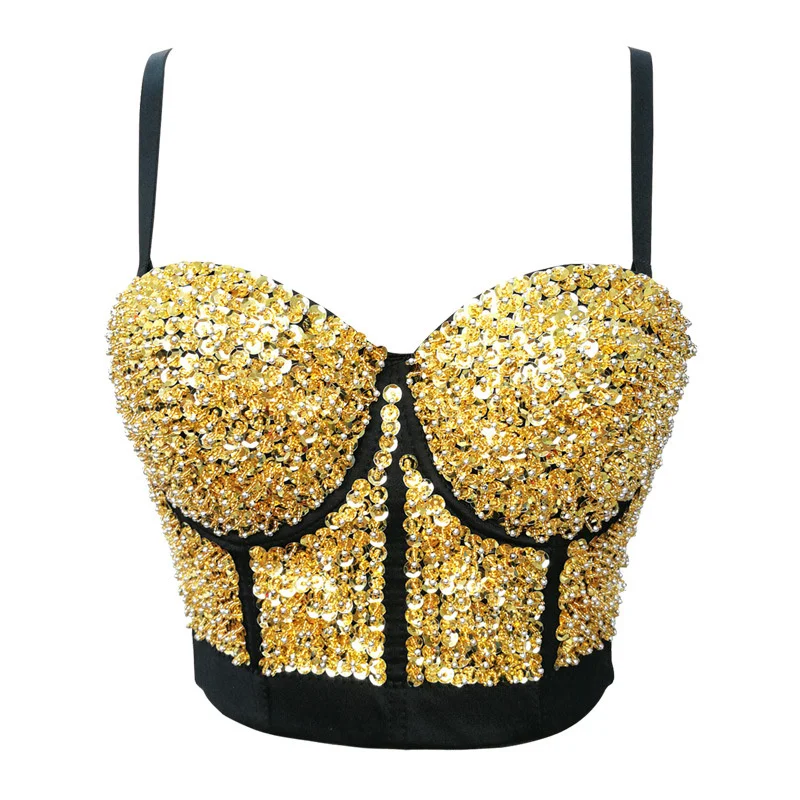 Beading Sequins Crop Top Sexy Push Up Women’s Bra Nightclub Party Camis Corset Underwire Bustier Tank Tops Female Lingerie
Beading Sequins Crop Top Sexy Push Up Women’s Bra Nightclub Party Camis Corset Underwire Bustier Tank Tops Female Lingerie