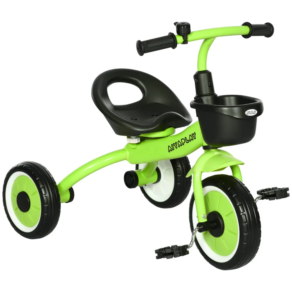 Qaba Quick Assemble Toddler Tricycle With Adjustable Seat Basket Bell Easy Grip Handlebar Robust Construction For Old Kids Green
Qaba Quick Assemble Toddler Tricycle With Adjustable Seat Basket Bell Easy Grip Handlebar Robust Construction For Old Kids Green