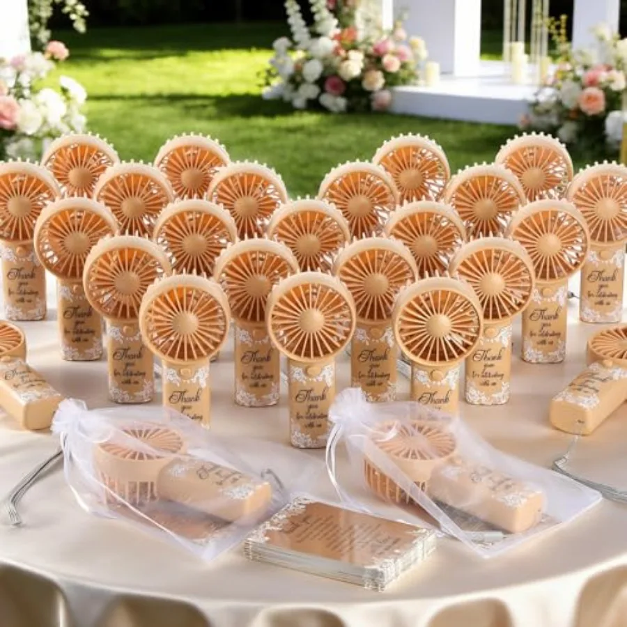 50 Set Khaki Mini Fans Bulk for Wedding Guests Summer Floral Handheld Electric Fans Brown Portable with Thank You Cards Organza
50 Set Khaki Mini Fans Bulk for Wedding Guests Summer Floral Handheld Electric Fans Brown Portable with Thank You Cards Organza
