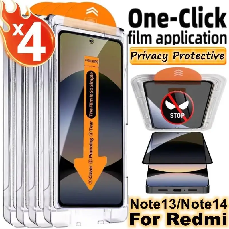 1-4Pcs Easy To Install Anti-Spy Tempered Glass Note 14 15 13 12 11 9 10 Pro Privacy Screen Protector For Redmi 10C 15C
1-4Pcs Easy To Install Anti-Spy Tempered Glass Note 14 15 13 12 11 9 10 Pro Privacy Screen Protector For Redmi 10C 15C