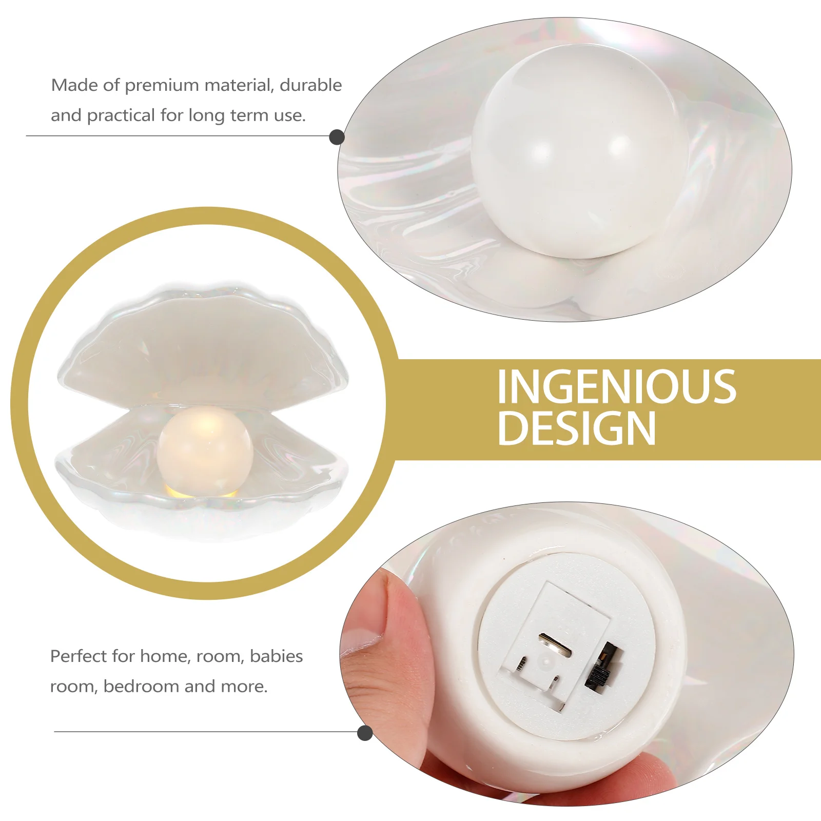 Shell Shape Night Light Bedside Adornment Desktop Decoration Pearl Design Practical Home Adornment Long Use
Shell Shape Night Light Bedside Adornment Desktop Decoration Pearl Design Practical Home Adornment Long Use
