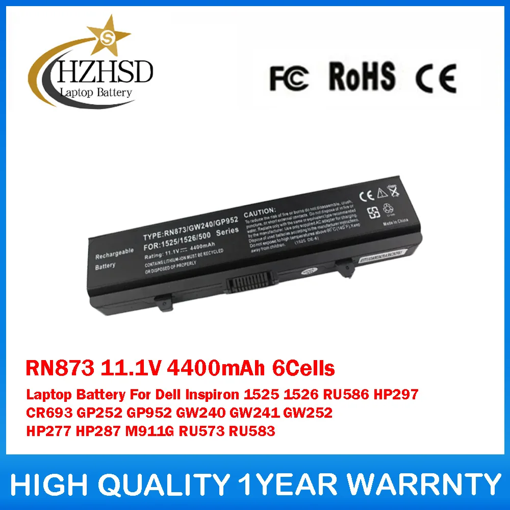 RN873 11.1V 4400mAh 6Cells Laptop Battery For Dell Inspiron 1525 U586 HP297 CR693 GP252 GP952 GW240 GW241 GW252 HP277 HP287
RN873 11.1V 4400mAh 6Cells Laptop Battery For Dell Inspiron 1525 U586 HP297 CR693 GP252 GP952 GW240 GW241 GW252 HP277 HP287