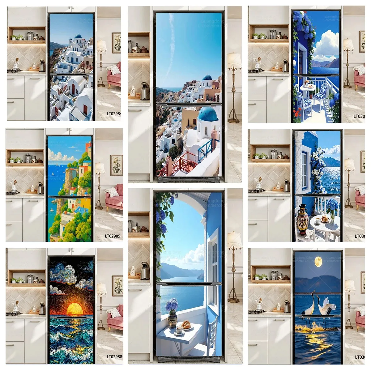 Santorini Greece Sea View Refrigerator Door Sticker Waterproof Self-Adhesive Fridge Mural Wrap for Kitchen Home Decor
Santorini Greece Sea View Refrigerator Door Sticker Waterproof Self-Adhesive Fridge Mural Wrap for Kitchen Home Decor