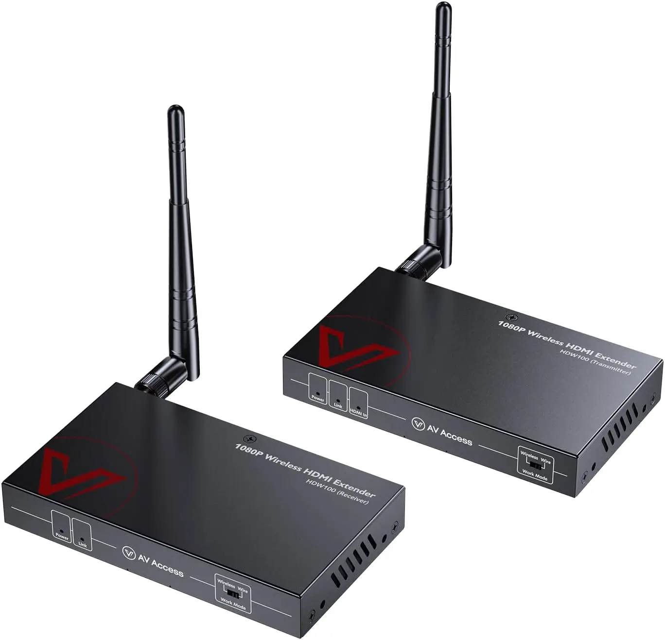 AV Access Wireless HDMI Transmitter and Receiver with HDMI Loop Out, 200m/656ft Wireless AV Extender Kit, 1080P@60Hz, Wired Mode
AV Access Wireless HDMI Transmitter and Receiver with HDMI Loop Out, 200m/656ft Wireless AV Extender Kit, 1080P@60Hz, Wired Mode