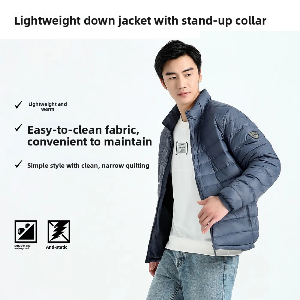 Легкая мужская пуховая куртка с воротником-стойкой, белая, с наполнителем из перьев, повседневная, теплая верхняя одежда для осени и зимы, для поездок на работу, новинка
Легкая мужская пуховая куртка с воротником-стойкой, белая, с наполнителем из перьев, повседневная, теплая верхняя одежда для осени и зимы, для поездок на работу, новинка